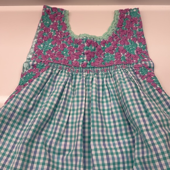 Mi Golondrina Pink and Green Sleeveless Sundress - Picture 4 of 5